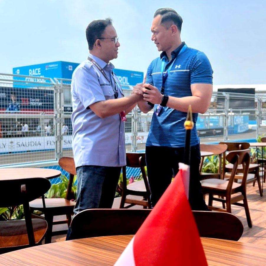 Pasangan Kuda Hitam Bertemu di Sirkuit Formula E, Anis-AHY Semakin Moncer